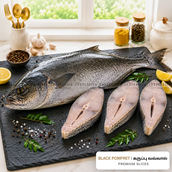 Black Pomfret (Karuppu Vavval) Premium Slices