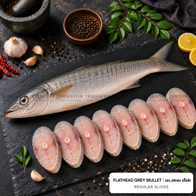 Flathead Grey Mullet (Madavai Meen) Regular Slices