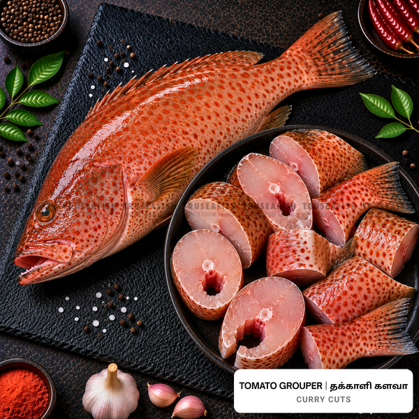 Tomato Grouper (Thakkali Kalava) Curry Cuts