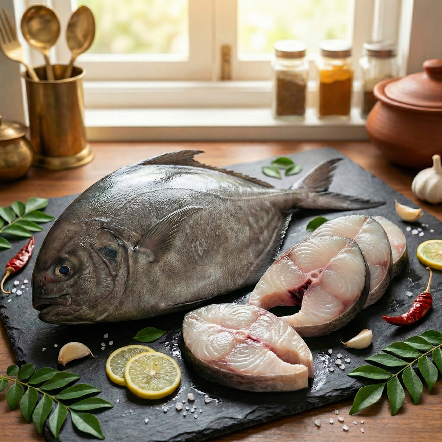 Pomfret (Black) Small / Karuppu Vavval / கருப்பு வவ்வால் (Large)